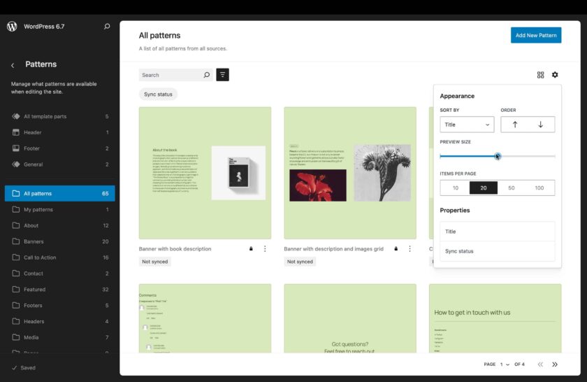 WordPress 6.7 新功能预览：缩小模式、元框、块绑定 API 等等